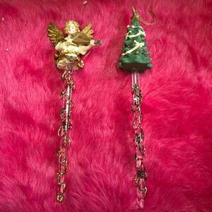 Avon 1995 Gift Collection Icicle Fun Ornaments Angel and Tree
